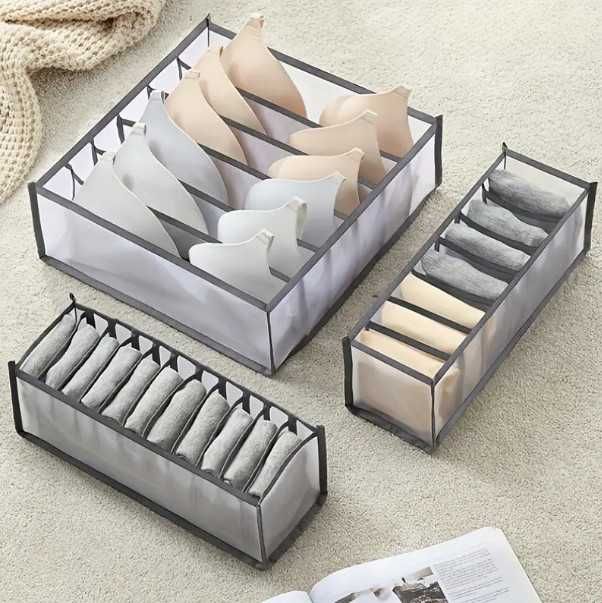 Органайзер за бельо, кърпи, гащи, чорапи и сутиени – 3 броя