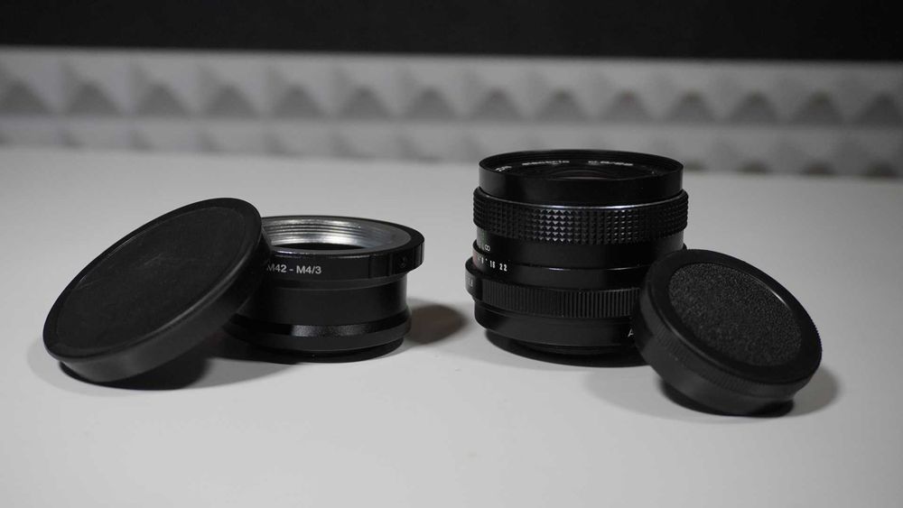 Obiectiv Foto/Video Pentacon 29mm f/2.8 – mont. M42 + adaptor M43(MFT)