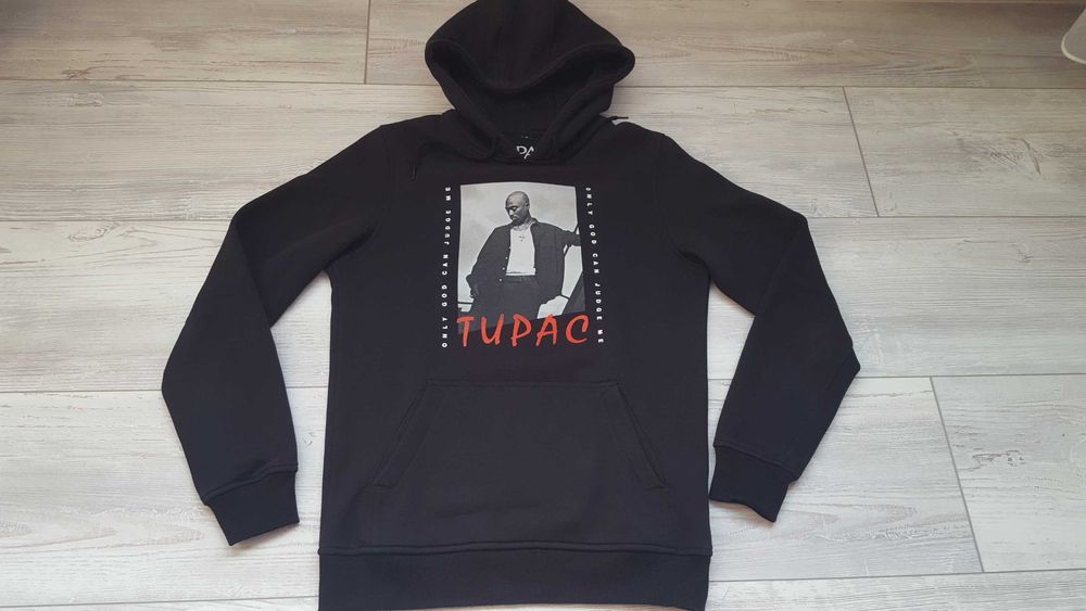 Мъжки черен ватиран суитшърт с качулка  TUPAC размер S