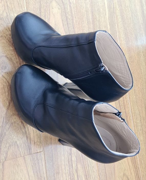 Botine de Piele Naturala Negre 36