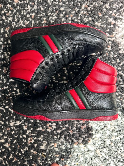 GUCCI High Top Leather Sneakers - Barbati