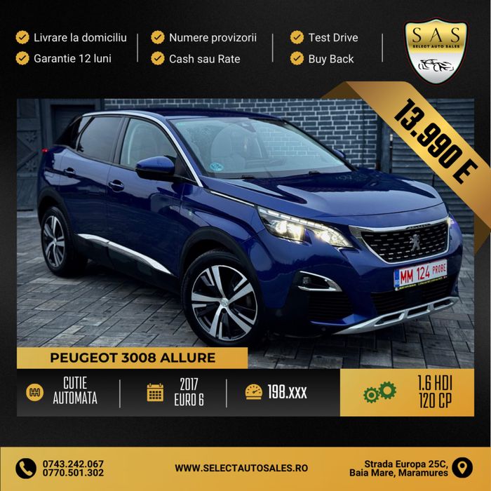 Peugeot 3008 Allure / 1.6 Hdi / Automat / Cash sau rate / Garantie