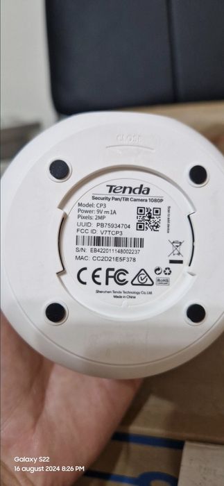 Camera de supraveghere Tenda Smart CP3, 360 grade, Full HD 1080P