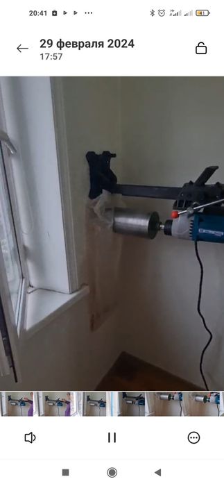 Алмазное бурение отверстий. Бетон тешамиз.Установка бризер рекуператор