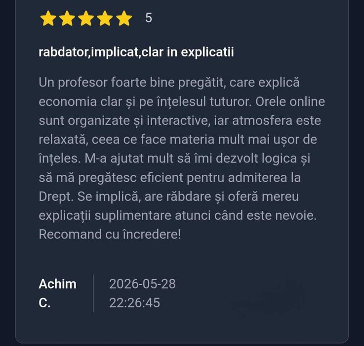 Meditatii BAC Logica - 100% Rata de Promovare - Fizic sau Online