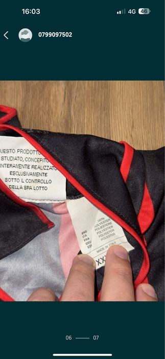 Bluza AC Milan Home Kit 1997-1998 Originala Lotto De Colectie