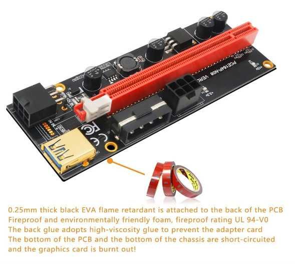 LeHang PCIE Riser карта 1X към16X, PCI-E Riser 009S