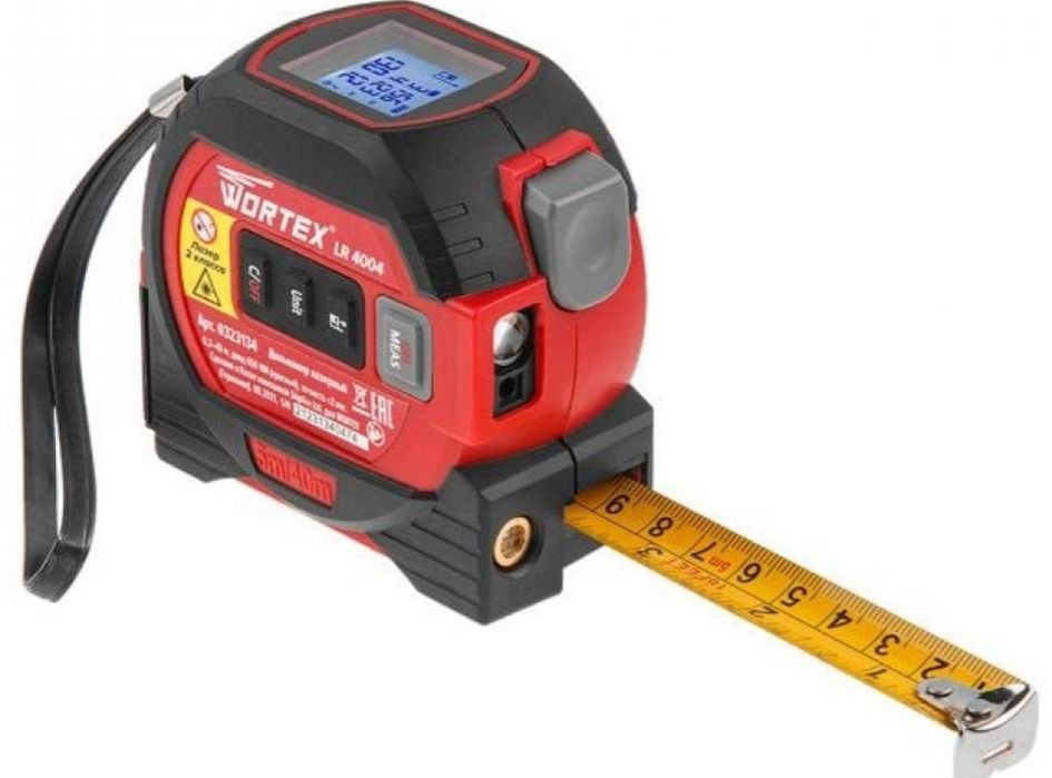 Лазерный дальномер и рулетка WORTEX