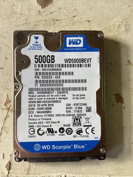 Hard laptop 500gb