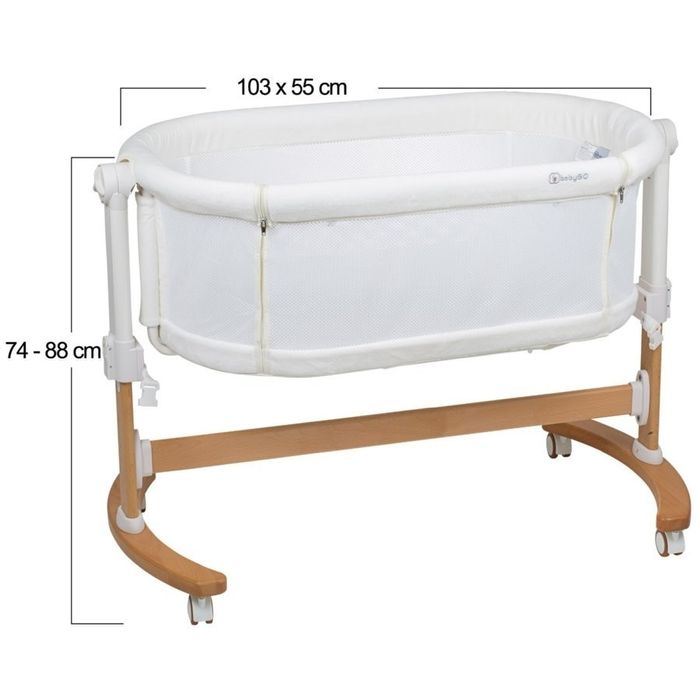 Pret fix. Patut co-sleeper, BabyGo, 2 in 1 Amila, Creme
