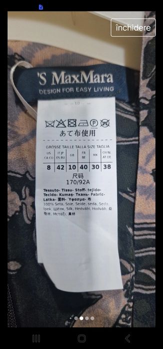 Rochie Max Mara din matase naturala