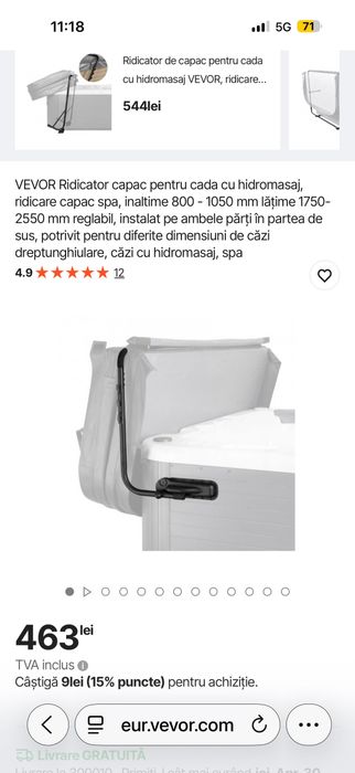 Suport capac jacuzzi-ciubar nou
