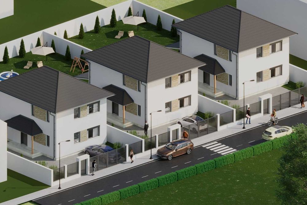 Casă individuala noua de vanzare, pod 4 camere teren 380 mp Șura Mică