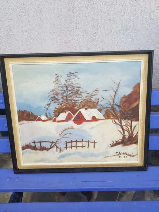 Vand 6 tablouri pictate in ulei si 1 in creion