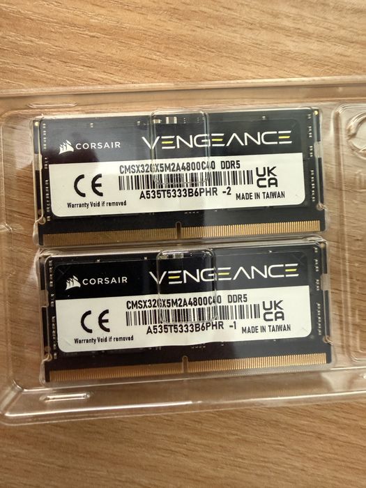 Памет за лаптоп Corsair Vengeance, 32GB (2x16GB), DDR5, 4800MT/s, CL 40
