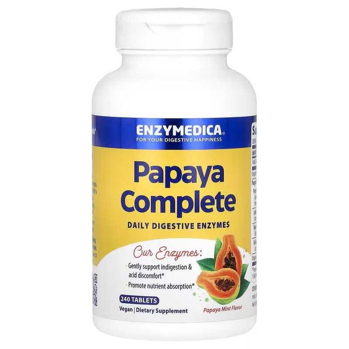 Enzymedica Papaya Complete папайя и мята 120 и 240 таблеток