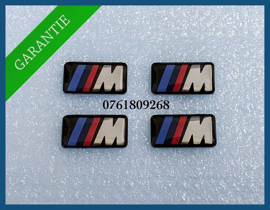 Set 4 embleme jante / stickere / logo 3D BMW ///M Power 17mm x 9mm