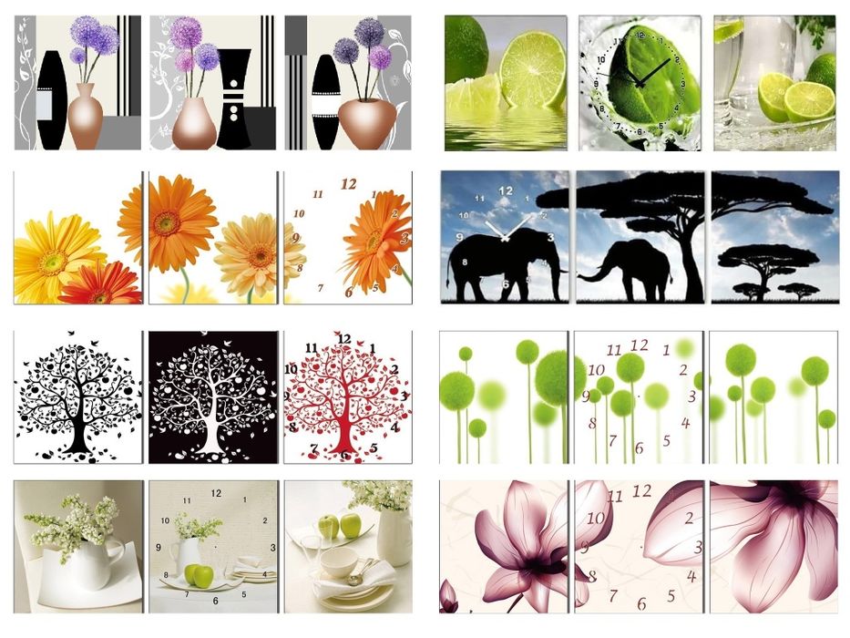 Модульная картина с часами