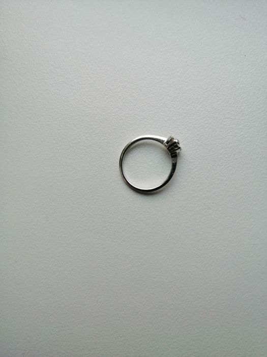 Vand inel de logodna aur alb 18K cu diamante