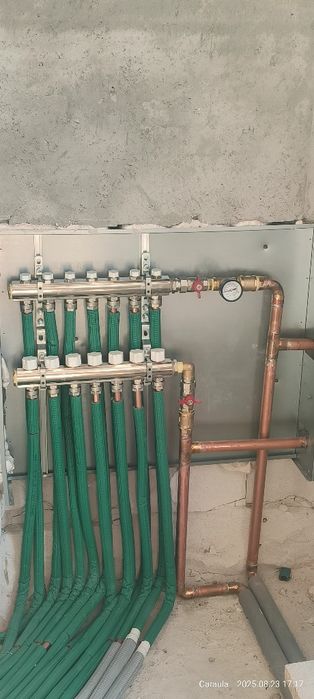 Montaj pompa de căldură , încălzire în pardoseală, calorifere se