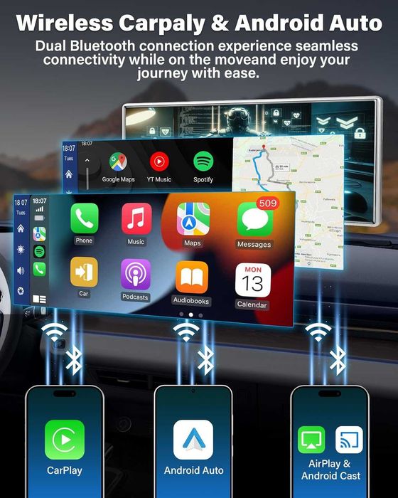 Display 2.5K 11.26 inch Android Auto / CarPlay Wireless,  64G Card