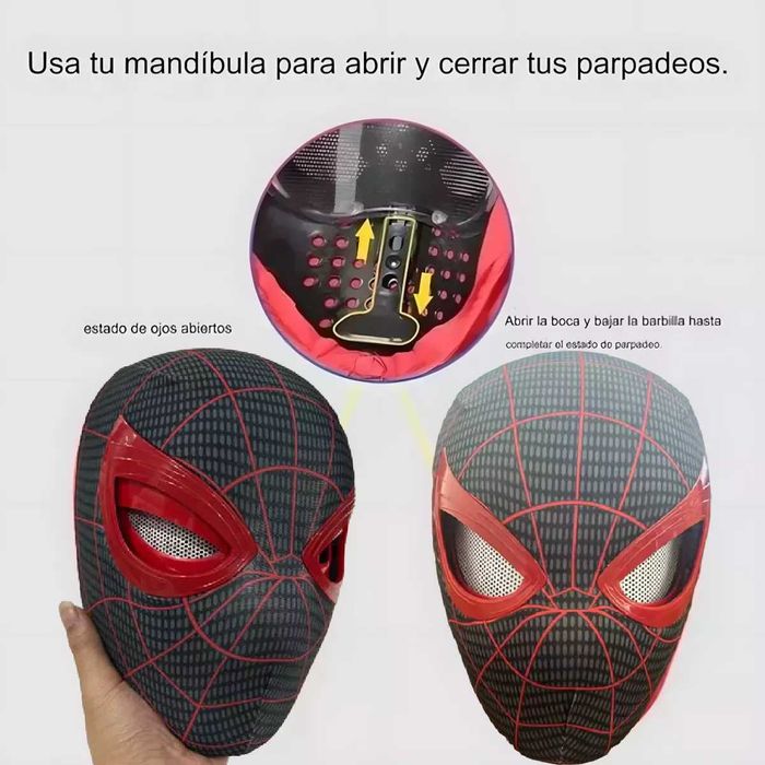 Електронна маска на Спайдърмен Spiderman Mигащи очи Светлини с Пръстен