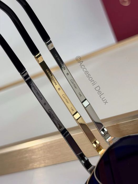 Ochelari de Soare Cartier CT0571S Polarised Noi Full Box [Verificare Colet] Gold