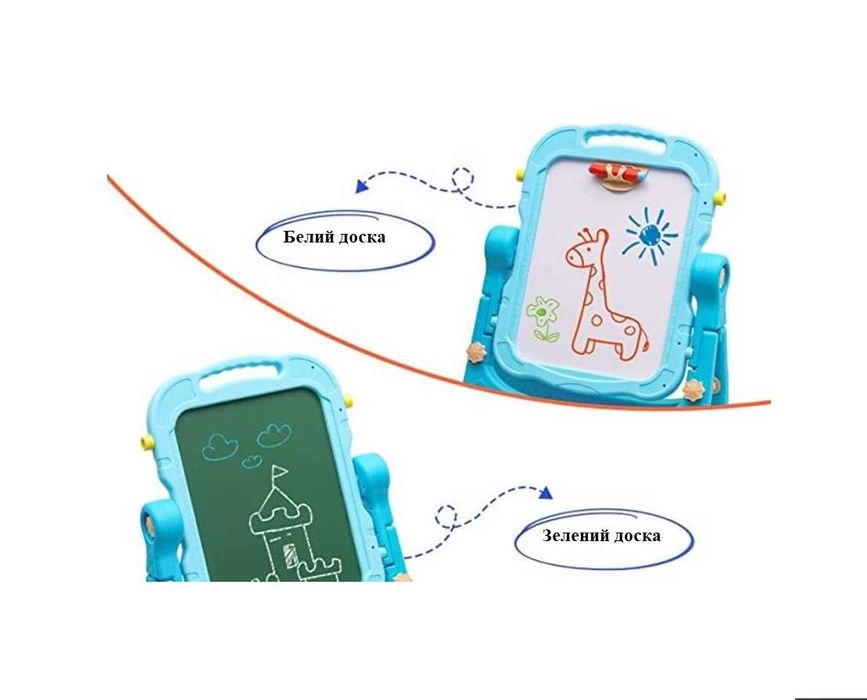 Доска Детский мольберт вращающийся на 360 градус регулируемый по высот