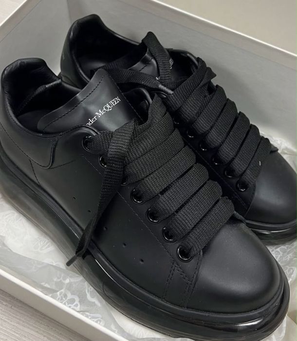 Adidasi Alexander MCQUEEN premium black full negri din piele naturala cu talpa silicon
