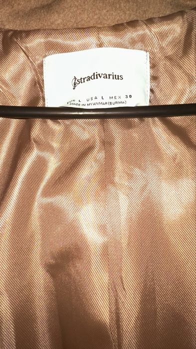Stradivarius палто с вълна камел