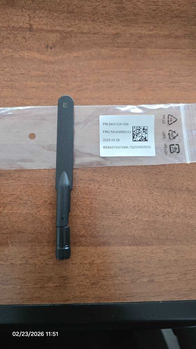 Antena externa Lenovo WiFi 6E pentru sisteme Lenovo, 5A30W89233