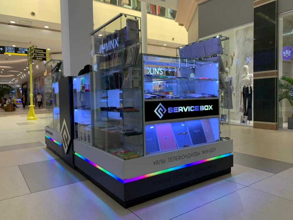 торговое оборудование островок стеклянные витрины для аптеки  на заказ