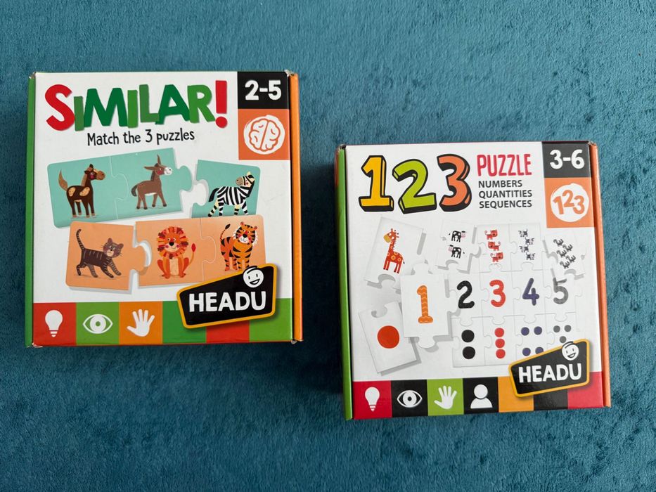 Jocuri copii 2-6 ani Set de 2 Puzzle Headu