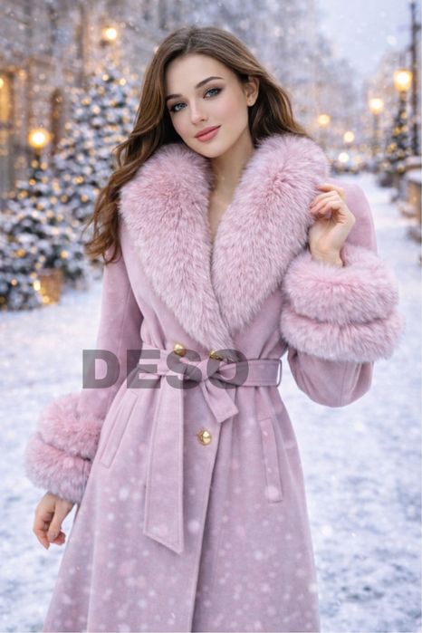 Кашмирено палто с ествствена лисица
