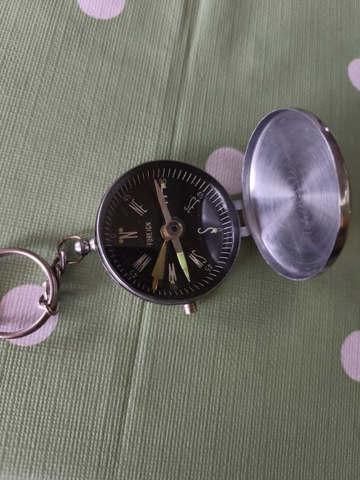 компас, стар, Английски, метален