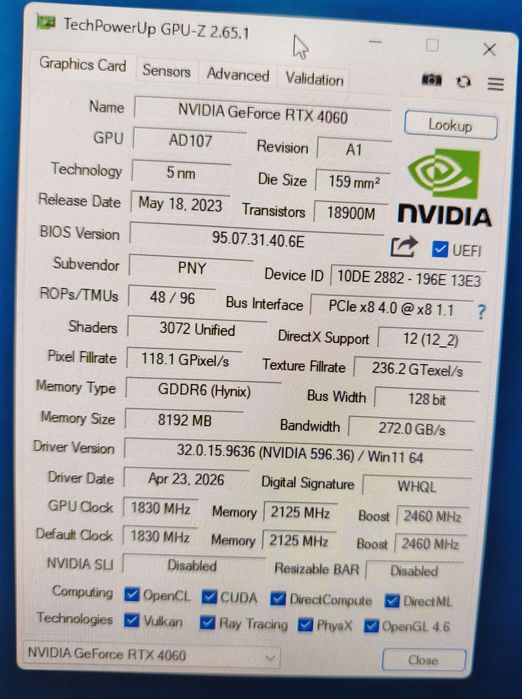RTX4060/32gb ddr4 3200Mhz/Core i5 12400F/H610/256Gb ssd/