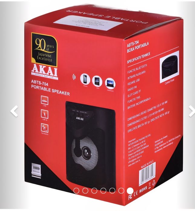 ! Boxa portabila Akai, cu radio, nouă  !