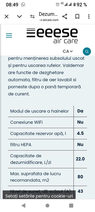 vând dezumificator cu compresor, ideal pt cafou