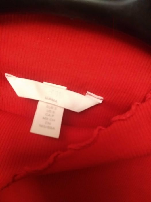 Платье трикотаж красное в рубчик h&m
