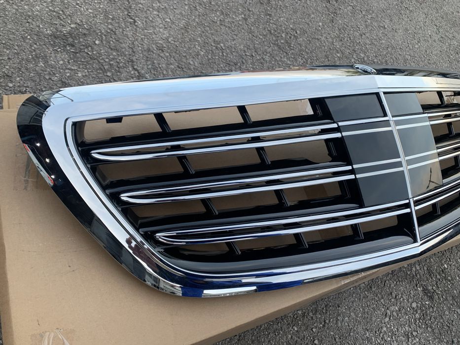Предна решетка за Мерцедес С класа S class W222 63 AMG face BRABUS пакет АМГ грил маска хром черна фейслифт 6.3 S600 distronic никел grill S class AMG
