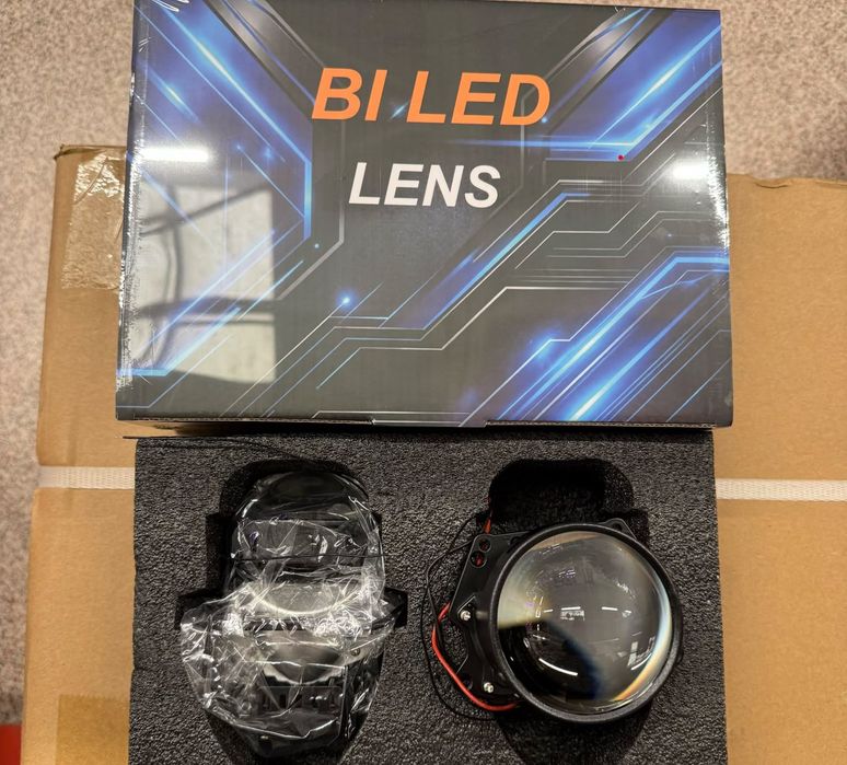 Set Lupe Auto Bi-LED – Fază Scurtă / Lungă – Noi la cutie