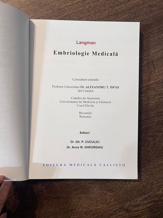 Embriologie medicala carte
