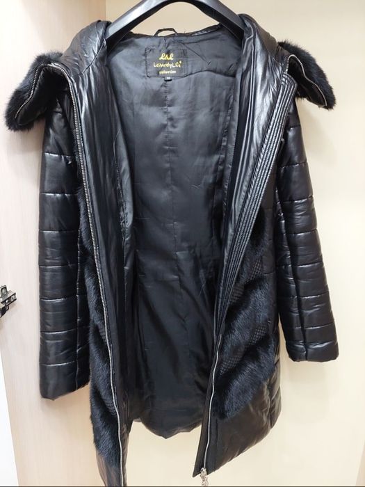 Женский Пуховик Эко-Кожа