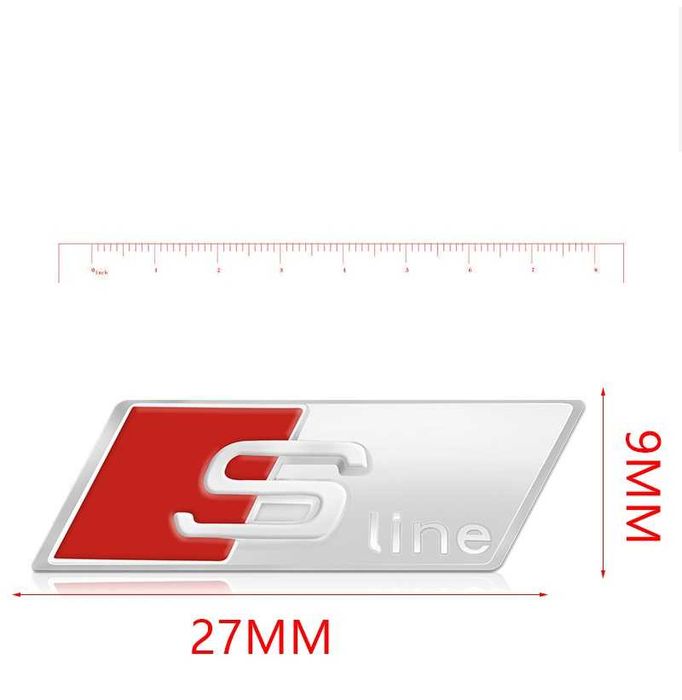 3D алуминиева Емблема SLine за волан Черна/Сива