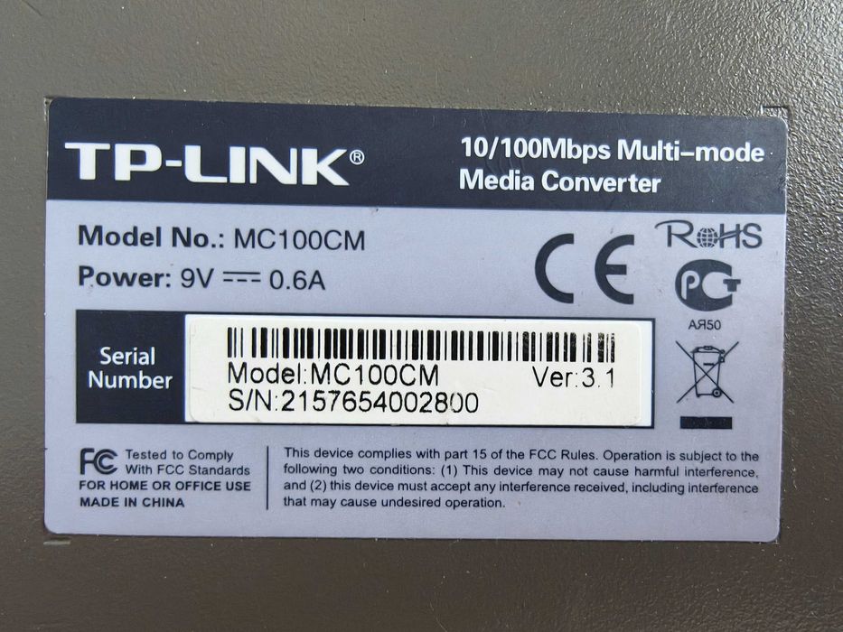 Media convertor Omada by TP-LINK MC100CM multi-mode 1 x SC 10/100 Mbps