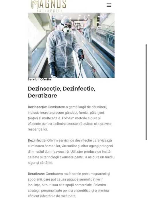 Servicii Profesionale de Dezinsectie, Dezinfectie si Deratizare