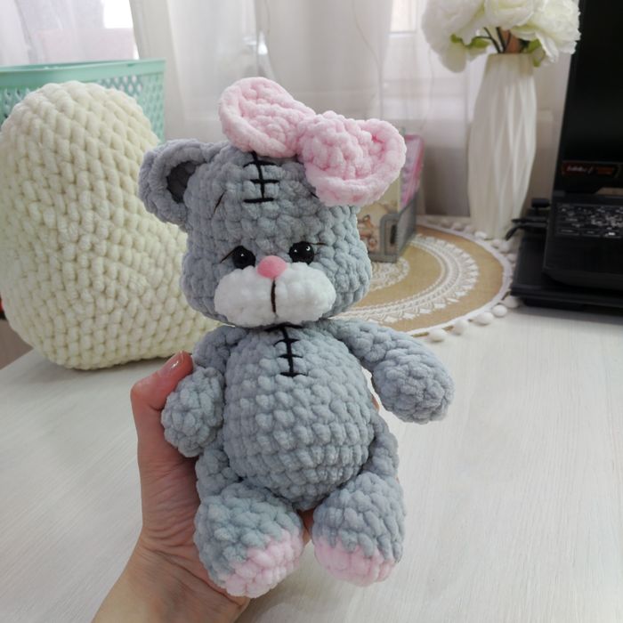 Вязаные мишки Тэдди подарок игрушки