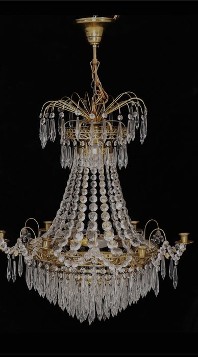 Кристален полилей, шведски антикварен, 1900г