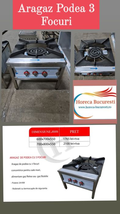 ARAGAZ Inox de PODEA 2 Foc 3Foc / ARAGAZ PODEA 60x70x50h / 70x80x50h /
