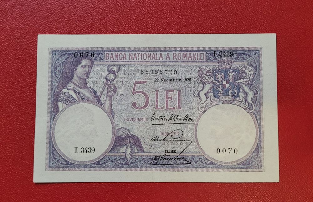 Bancnota 5 lei 1928 bani vechi monede